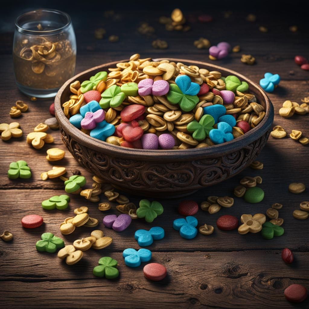 Lucky Charms Cereal Still Life: Fantasy Concept Art