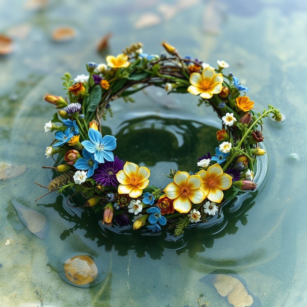 flower wreath   by @GreenNails 
