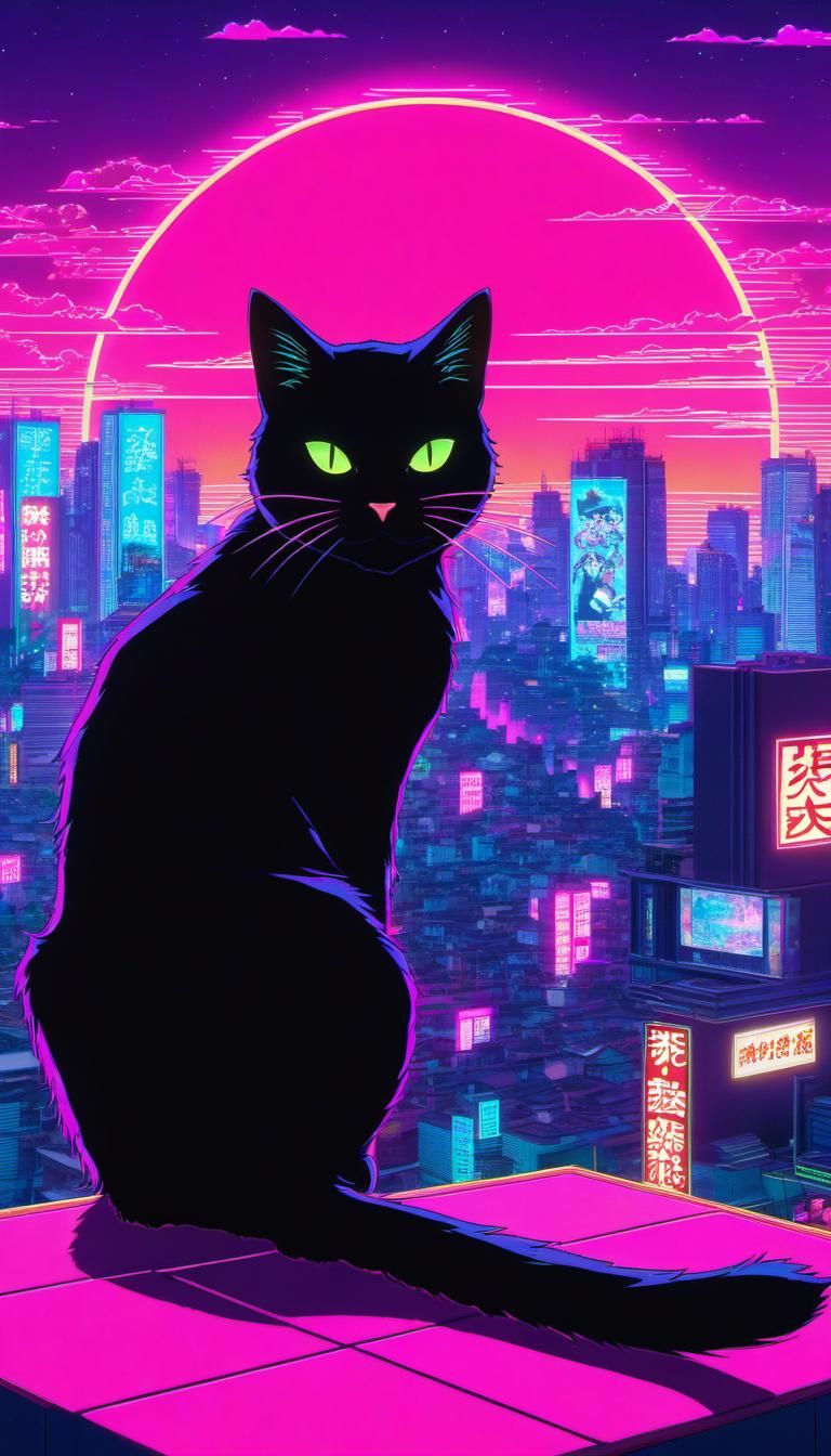 In a vaporwave city...  by @A_basket_of_apples