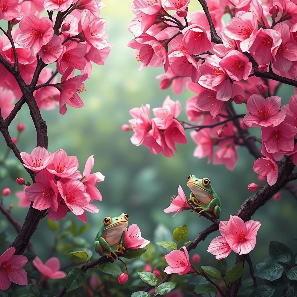 Closeup Cherry blossom trees bloomed with frogs  by @Jessica Nicole