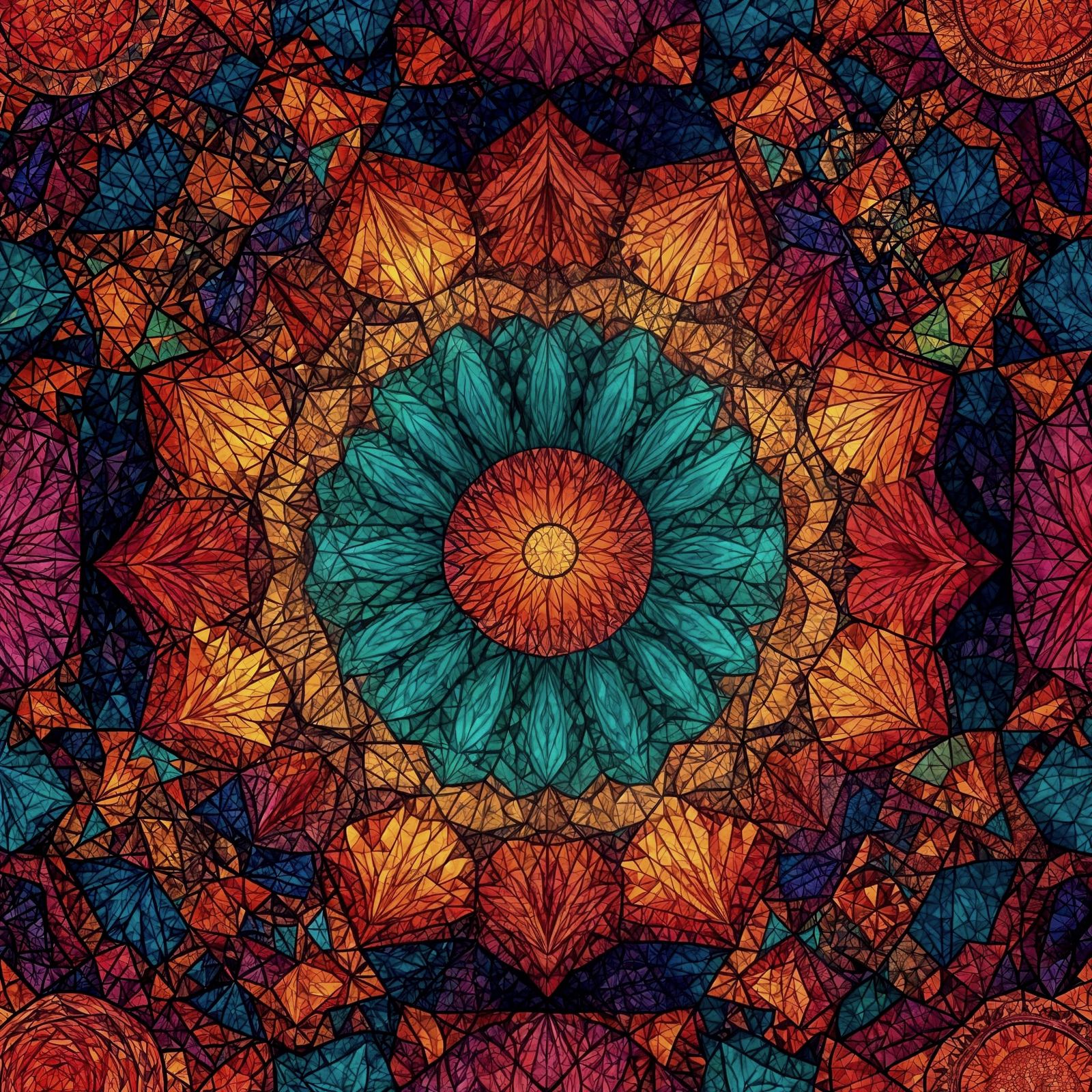 Kaleidoscope Art Geometric designs that radiate from the center.  by @Quebra