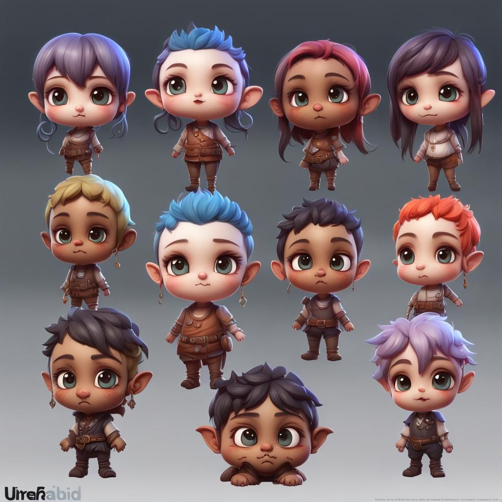 Chibi Characters

Large heads
Big eyes
Simplified features
A...