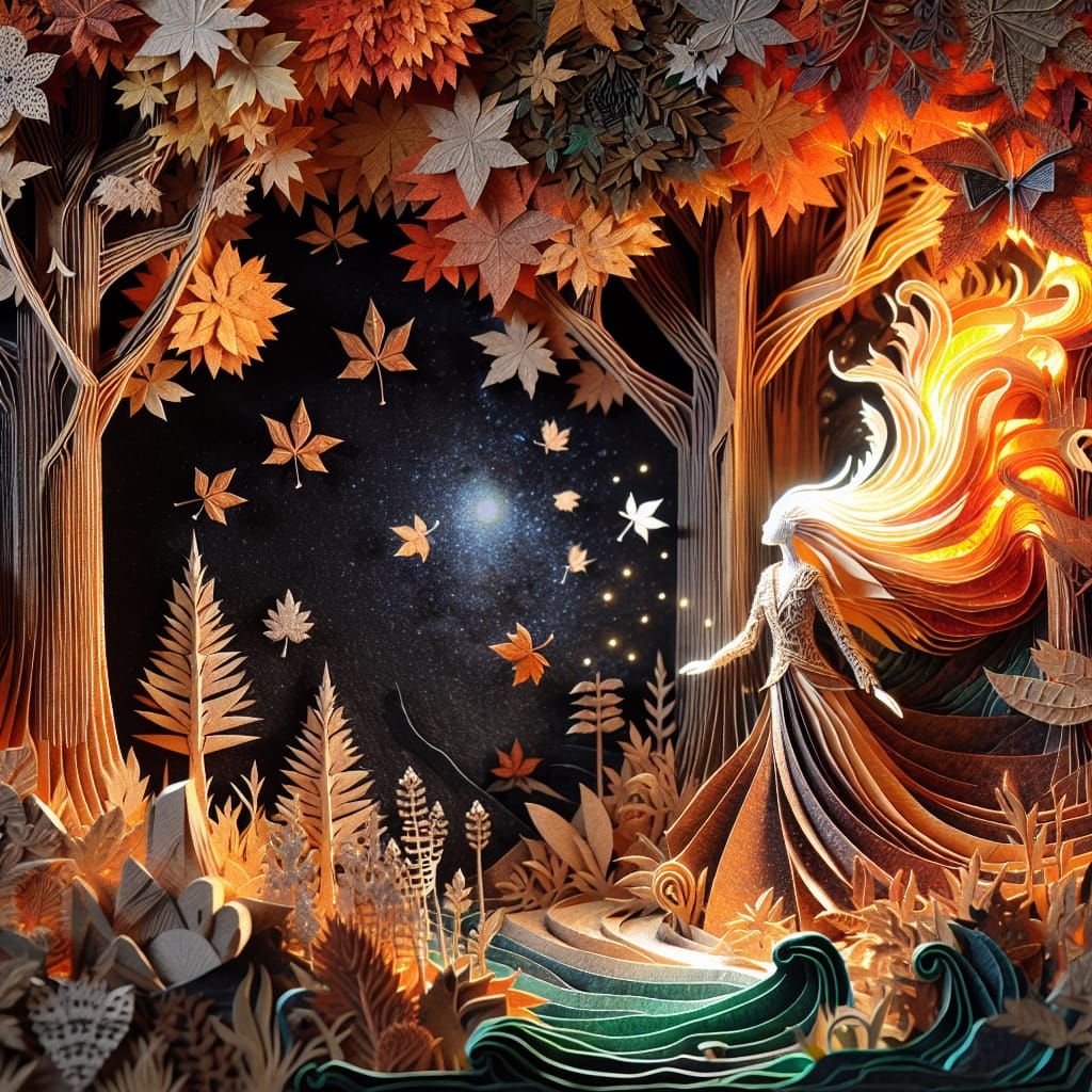 The Girl with the burning Hair in a world of paper