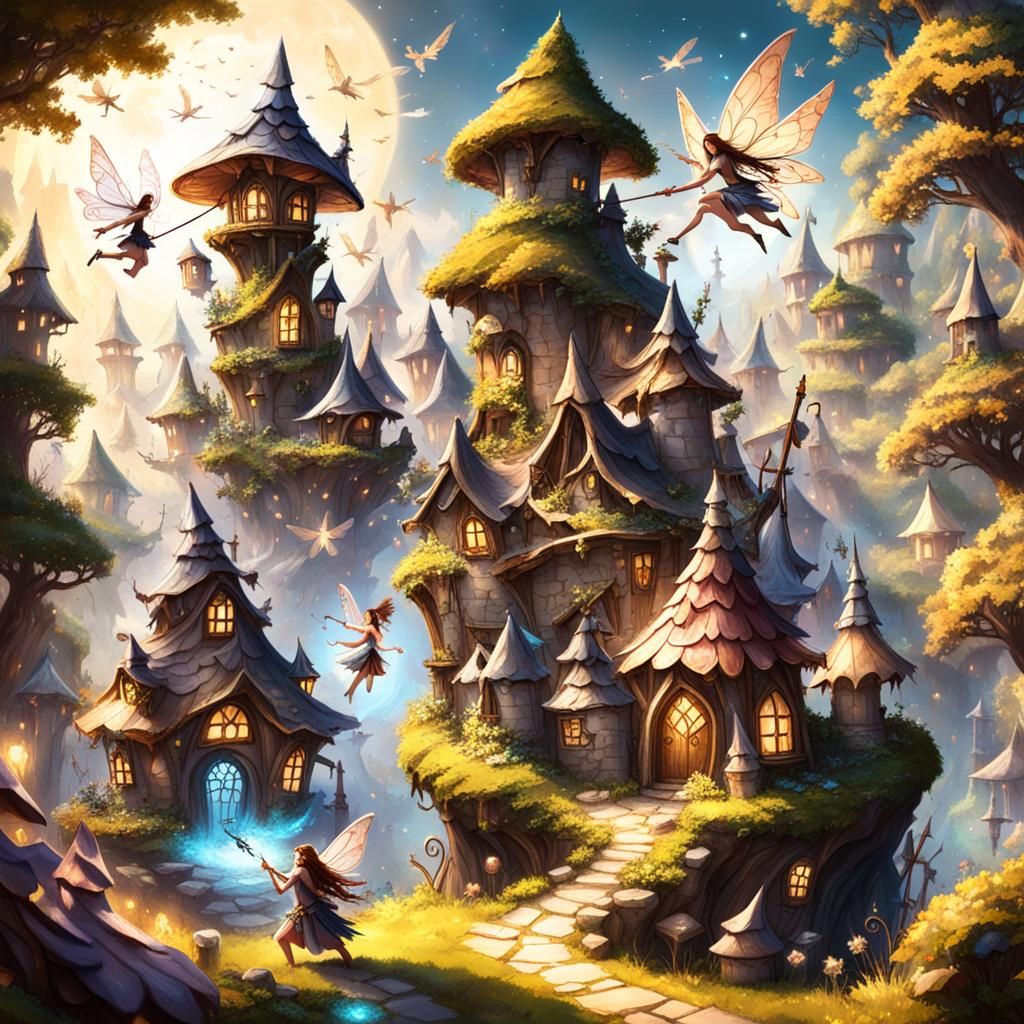 fairy village  by @undefined