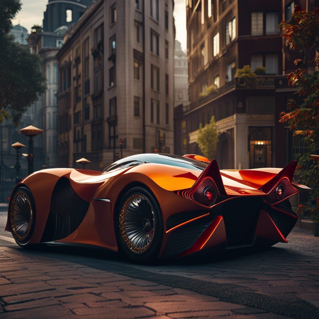 An unusual car, a car that doesn't look like a normal car. A...