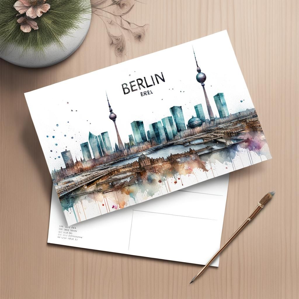 Watercolor Postcard from Berlin   by @Wasgij