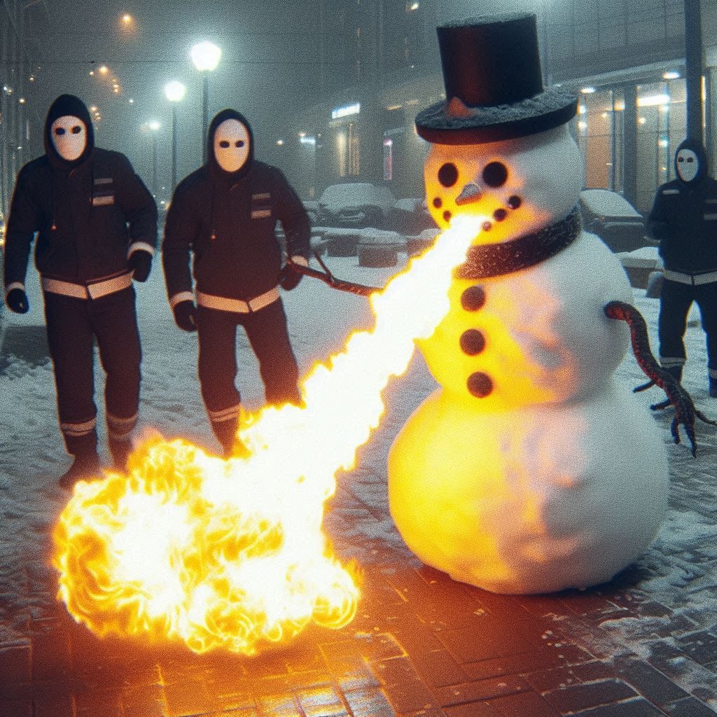 Snowman Breathing Fire
