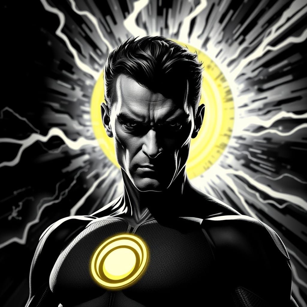 Menacing Sinestro Portrait in Vintage Comic Style