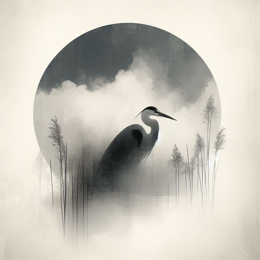 Heron abstract minimalism