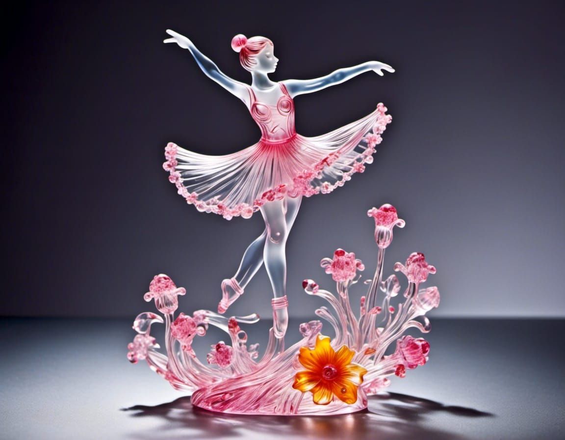 Dancing ballerina, glass art