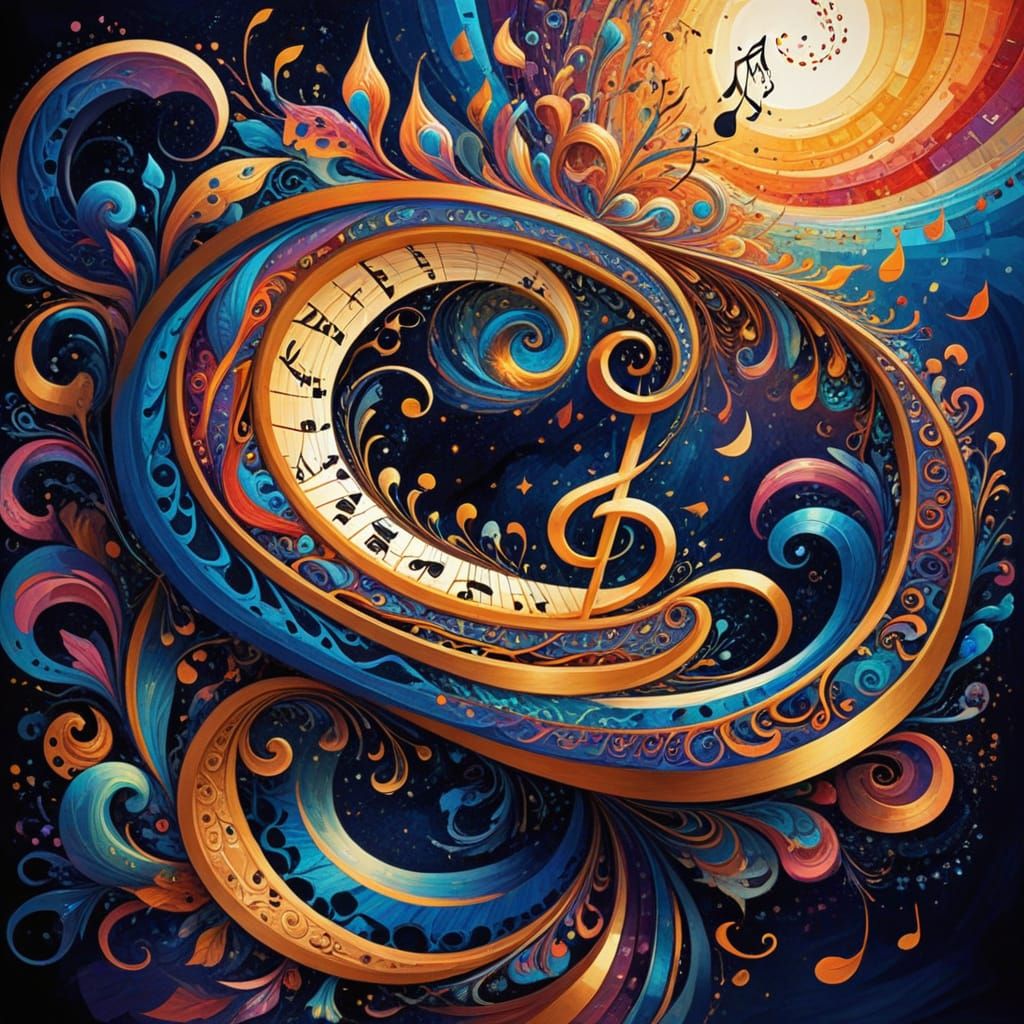 Mesmerizing Fusion of Music and Art in Vibrant Colors