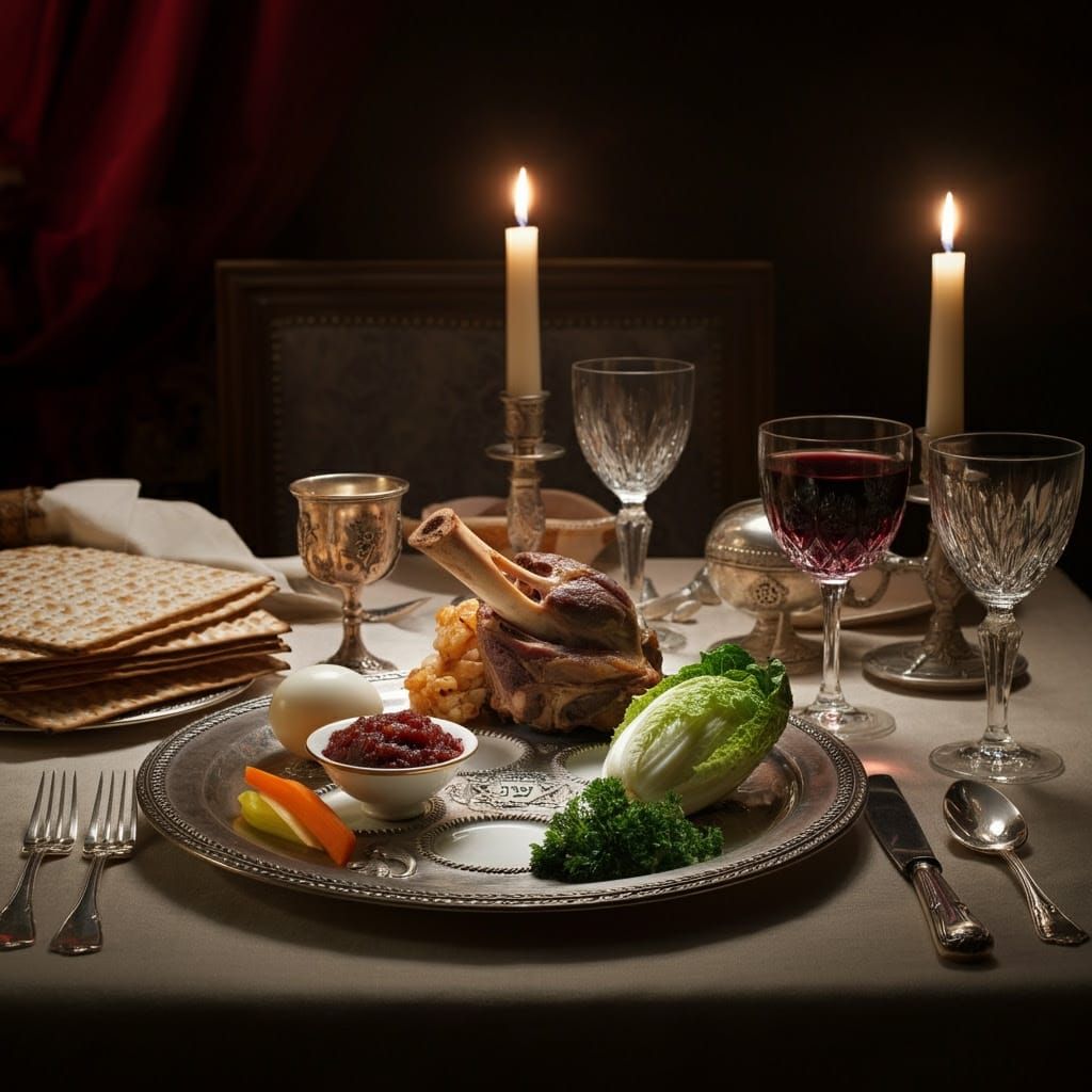 Renaissance-Inspired Seder Plate on Lavish Table Setting