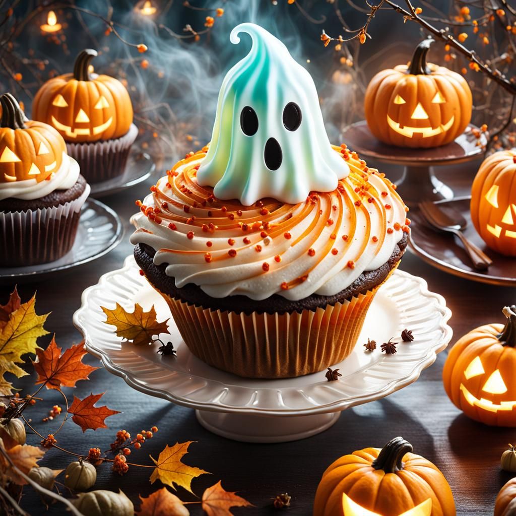 Sweet Haunted Cupcake AI Generated Artwork NightCafe Creator