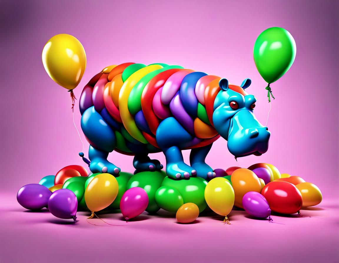 Balloon Hippo! - AI Generated Artwork - NightCafe Creator
