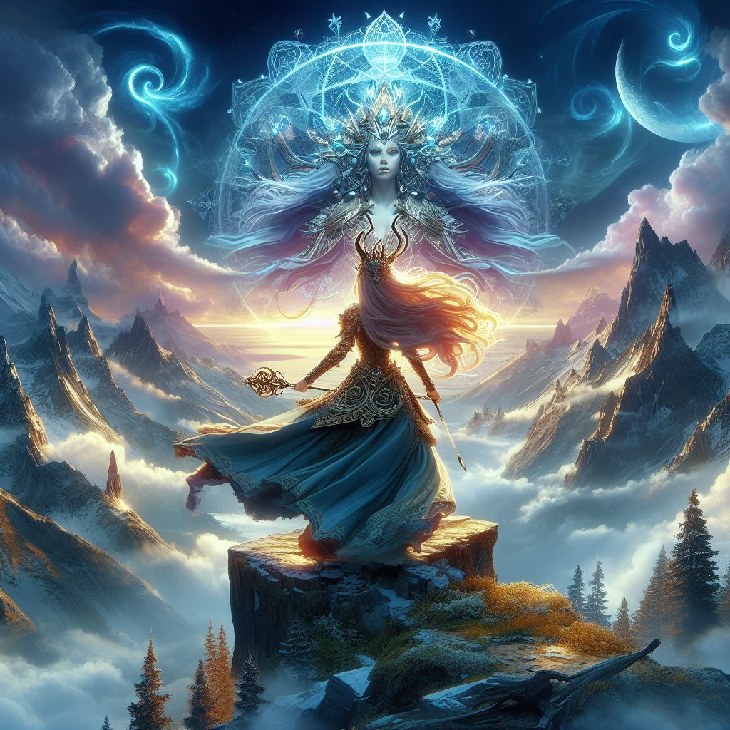 Eternal Balance: The Meeting of Moon and Earth Deities