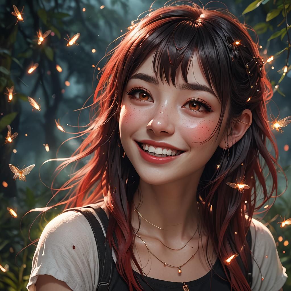 Ethereal mist background, littered with fireflies, fairies ,...