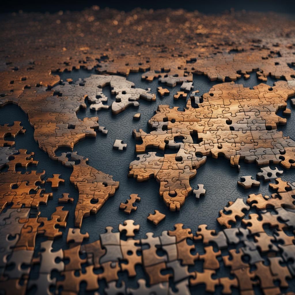 A world made of puzzle pieces  by @Minisonnette