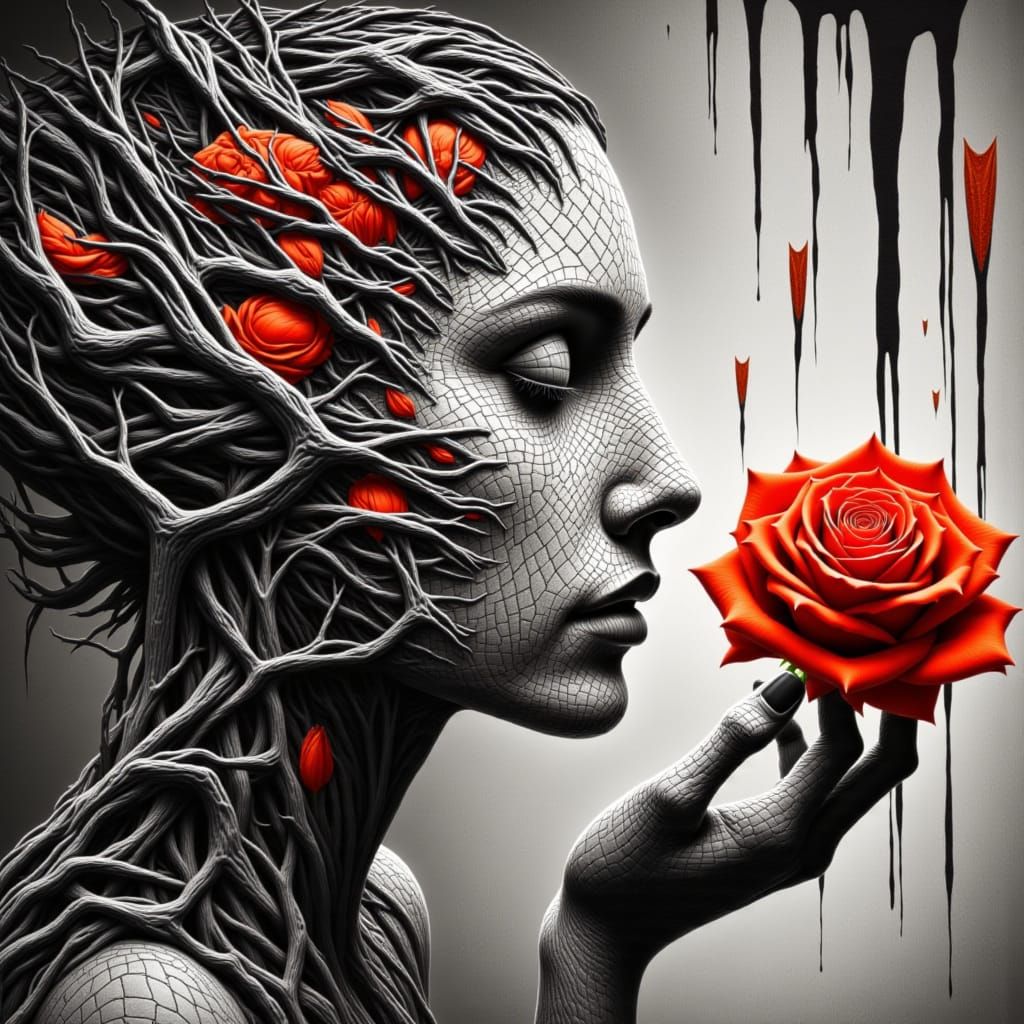 <lora:RandArtz:1.0>  Je me souviens des mouvements hésitants de mes rêves/hold tight,professional photography deep colour,warm colours,surre...