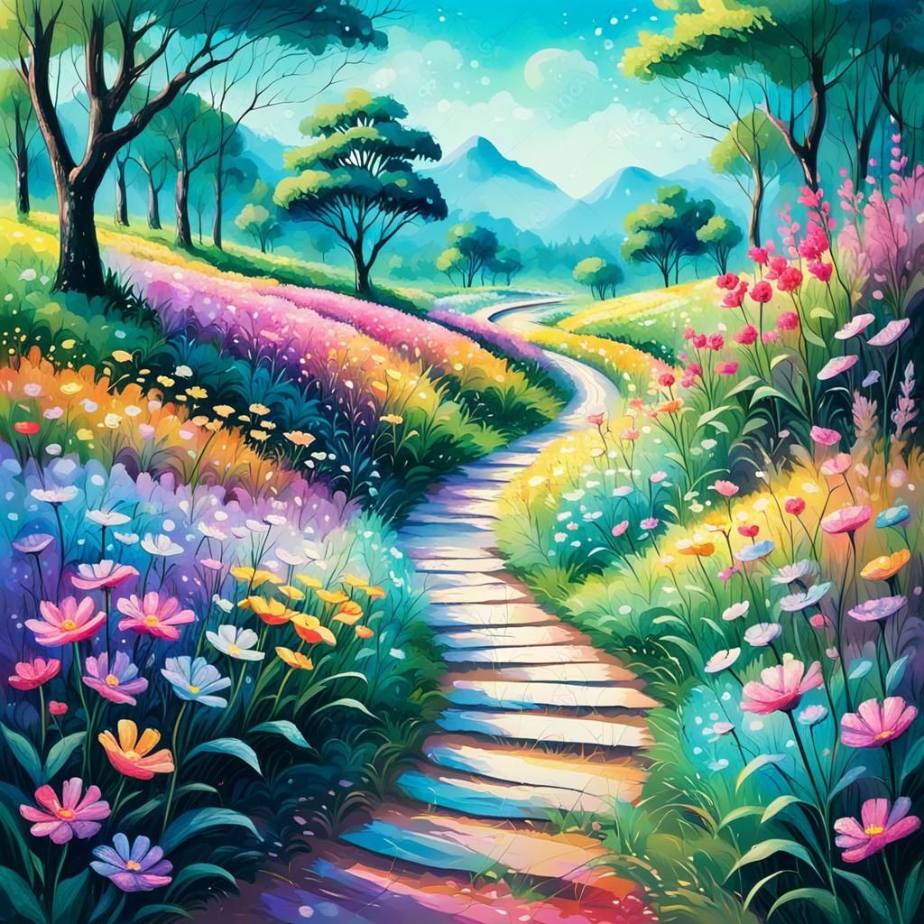 Walk Way Path Chalk