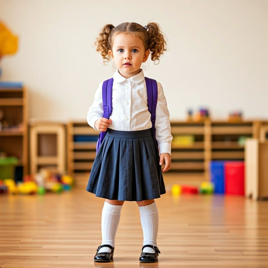 Young Girl in Kindergarten, Realistic Fine Art
