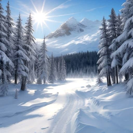 Sun and Snowflakes AI Art