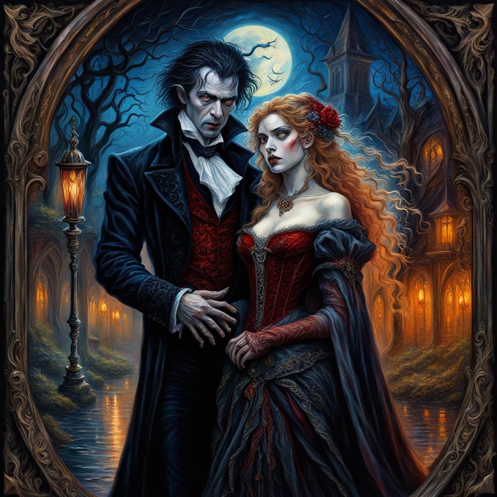 Vampire couple - AI Generated Artwork - NightCafe Creator