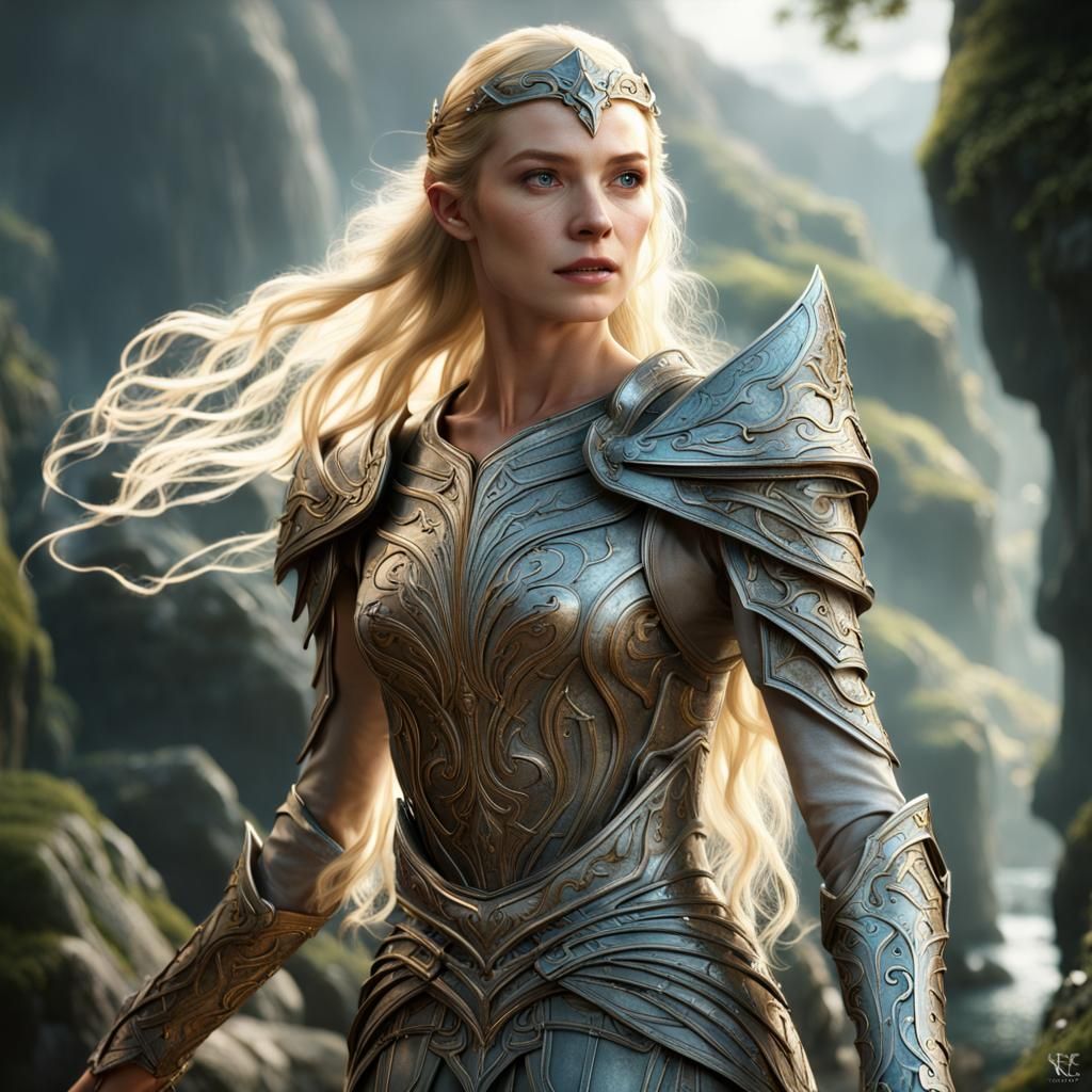 Galadriel from lord of the rings in battle armor https://youtube.com ...