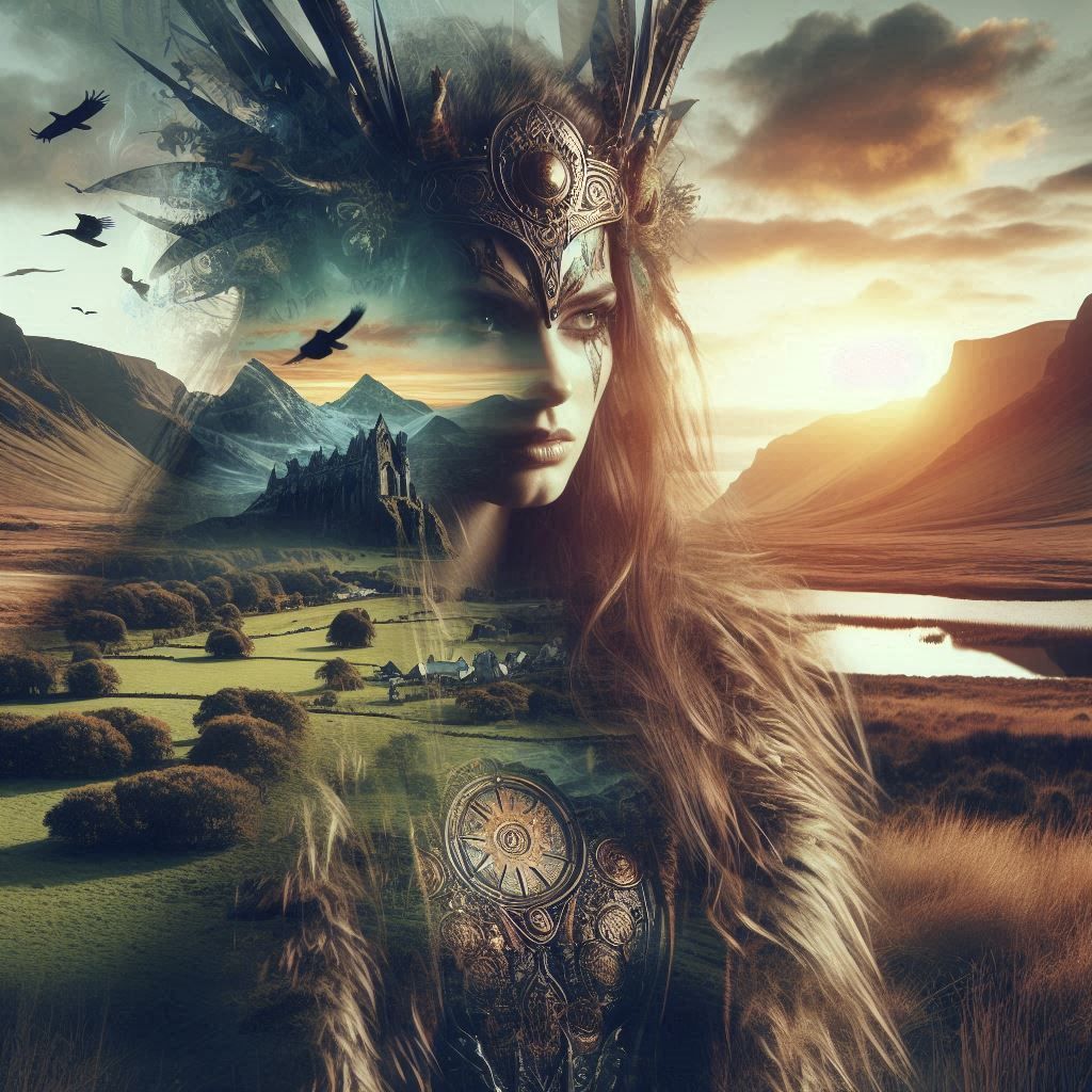 double exposure beautiful fantasy portrait landscape..