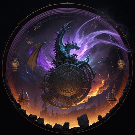 Dragon Breathes Fire on Cosmic Wheel of Fortune