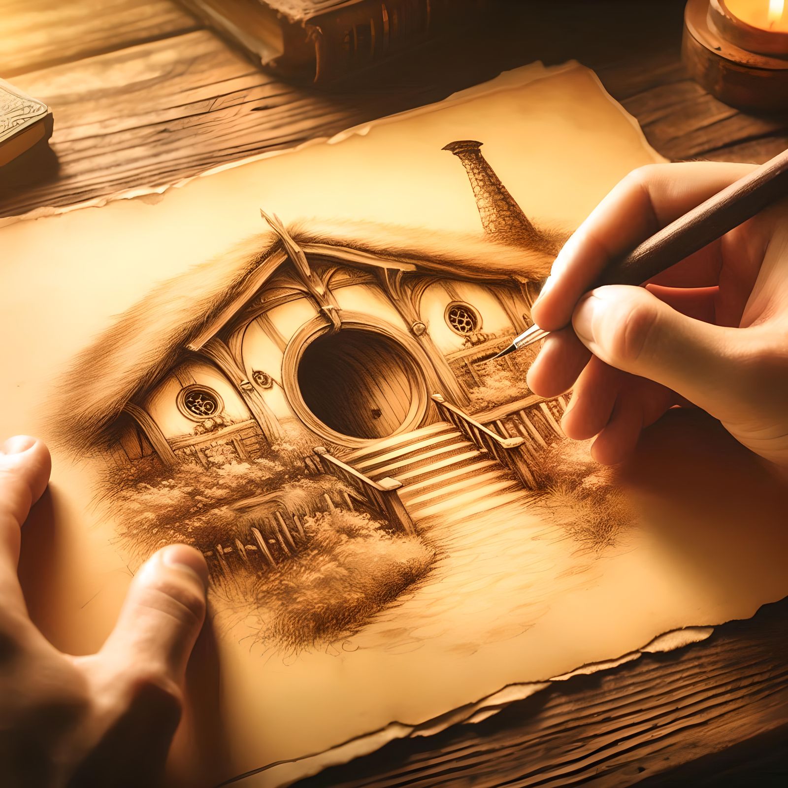 Hobbit House Drawing
