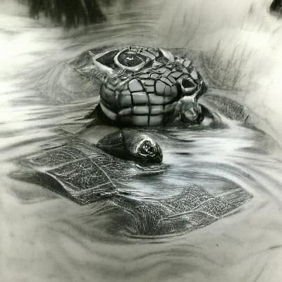 turtle in fantasy lake