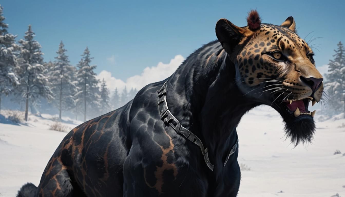 black panther
with giraffe skin