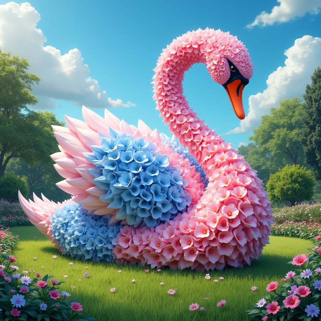 A swan flower sculpture   by @WhataDale