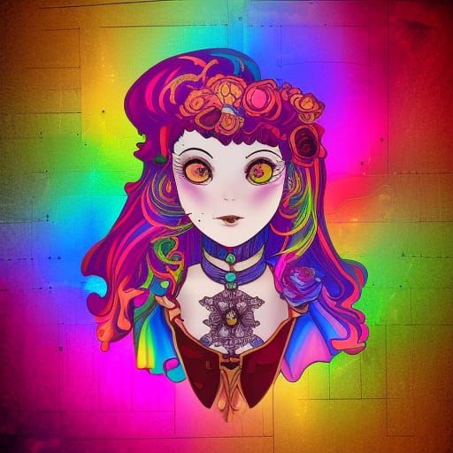 Prismatic Rose, Neon Rainbow, Princess Rainbow Alt Girl