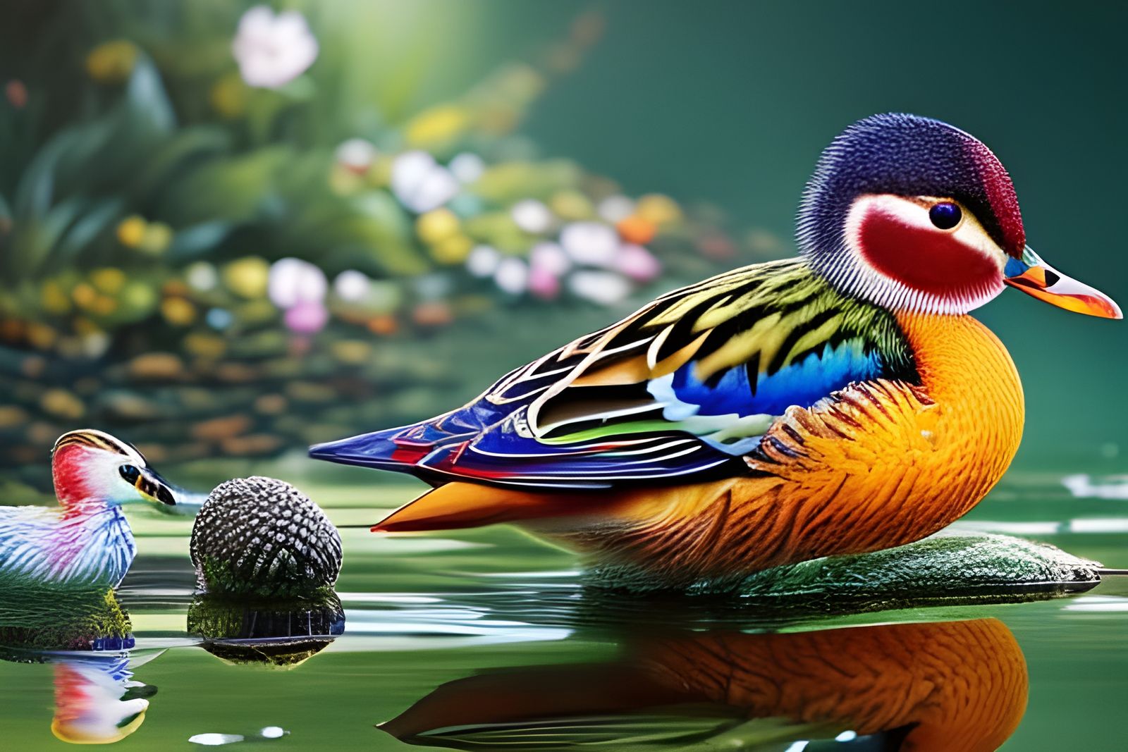 * "Panorama of a Mandarin Duck" - 7329 -*C3