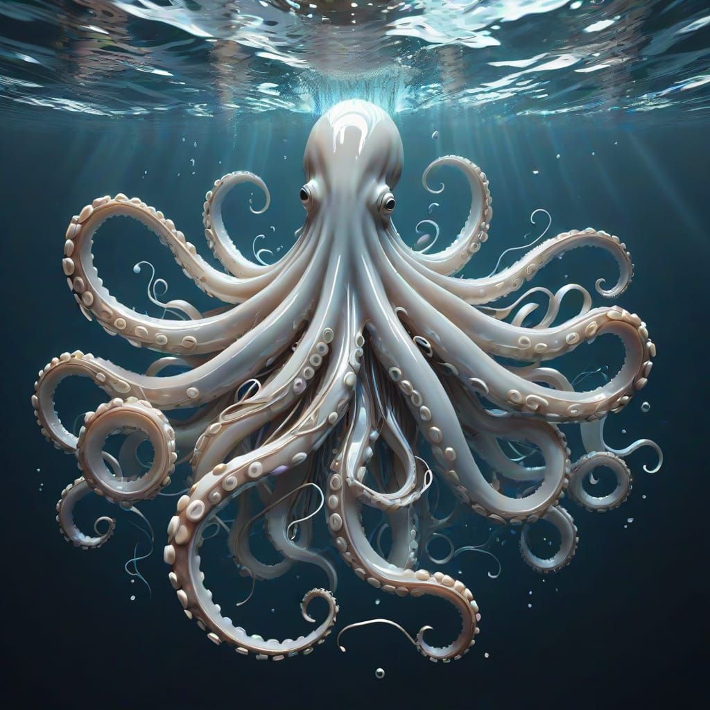 The Magical Marble Squid  by @Lat_Eralus