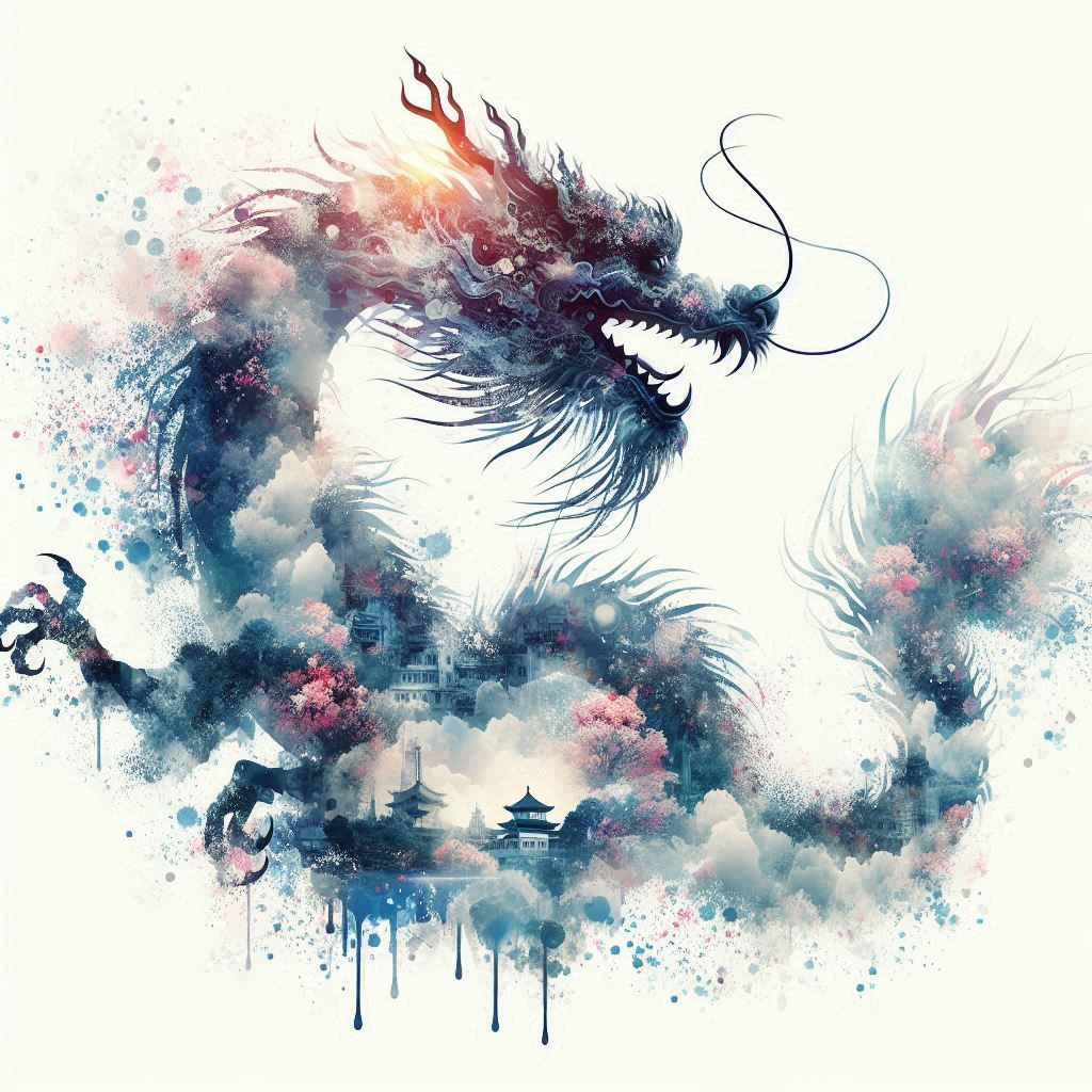 double exposure beautiful fantasy DALL-E 3 portrait landscap...