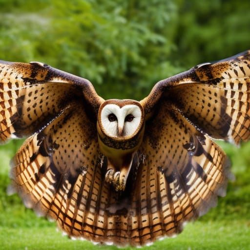 The fly of the barn owl - AI Generated Artwork - NightCafe Creator