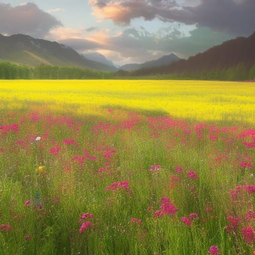 Beautiful flower meadow