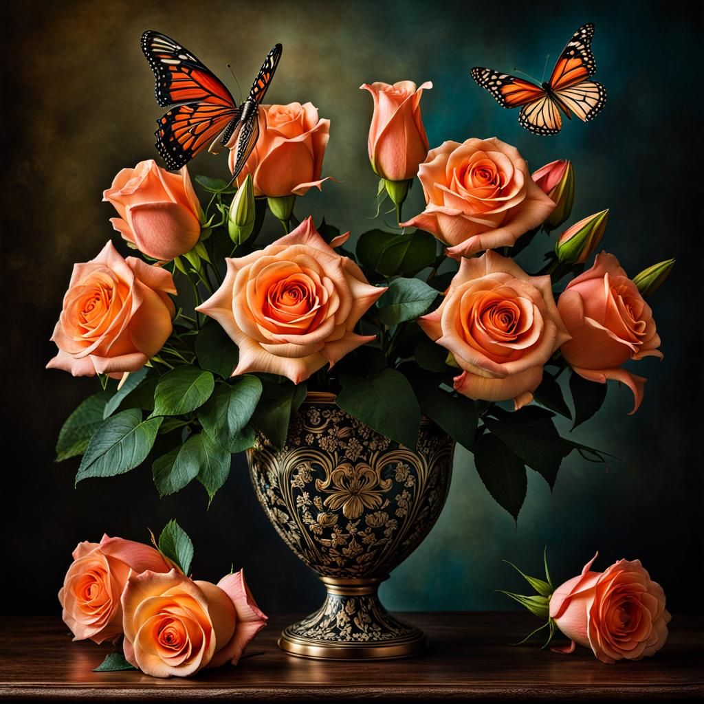 A still-life and the butterflies.