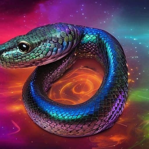 Rainbow Serpent (Alt take) - AI Generated Artwork - NightCafe Creator