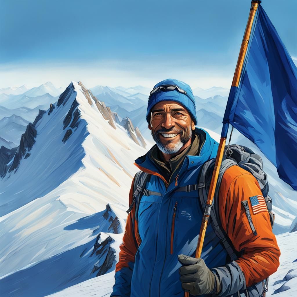 Triumphant Climber: Digital Painting by Rutkowski