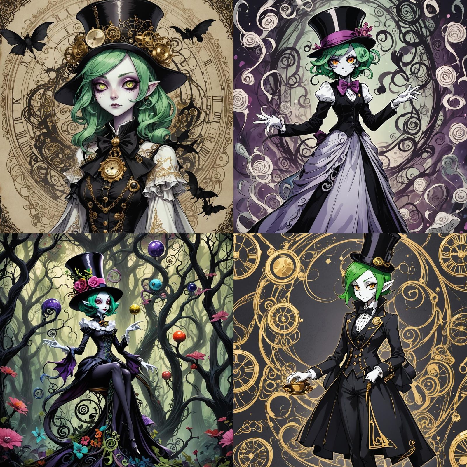 Demonic porcelain eldritch Princess Gardevoir dressed in bla...