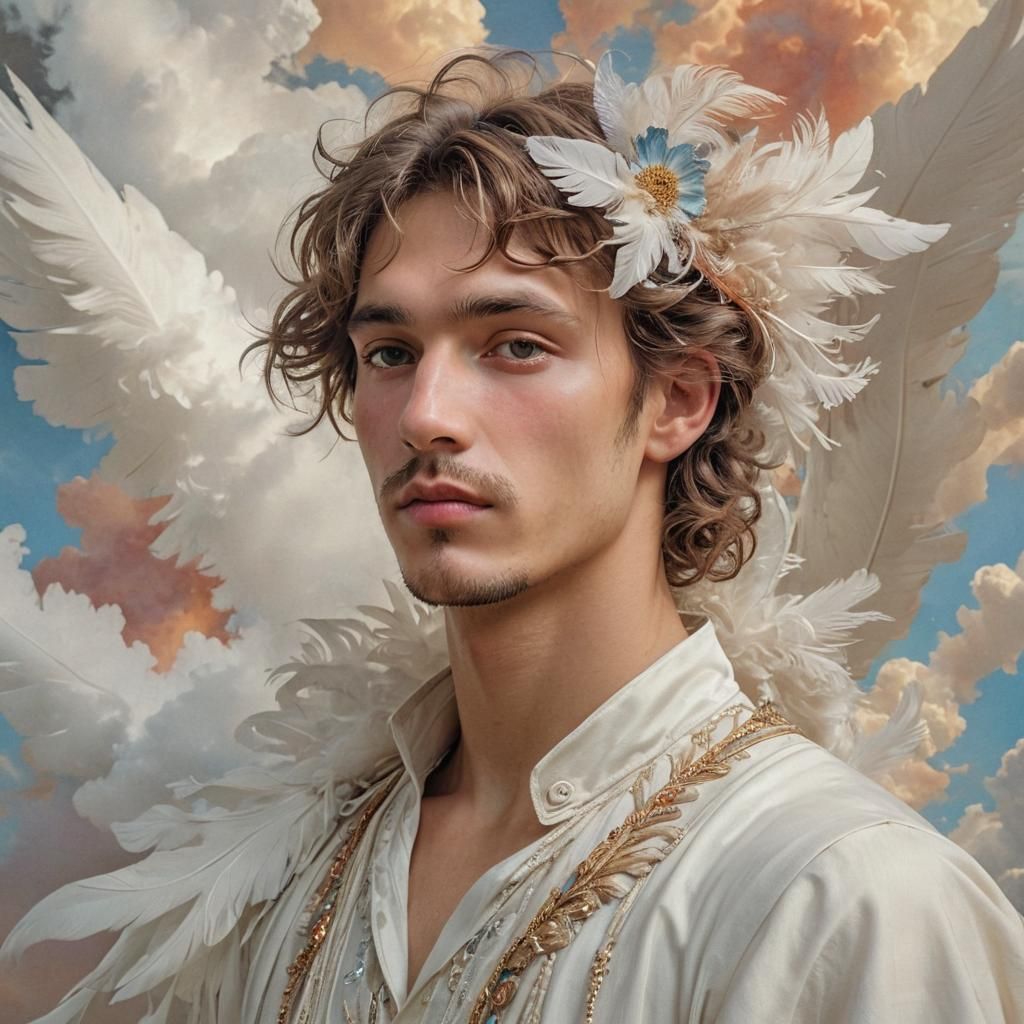 Surreal Angel in Dreamy, Ethereal Art Style