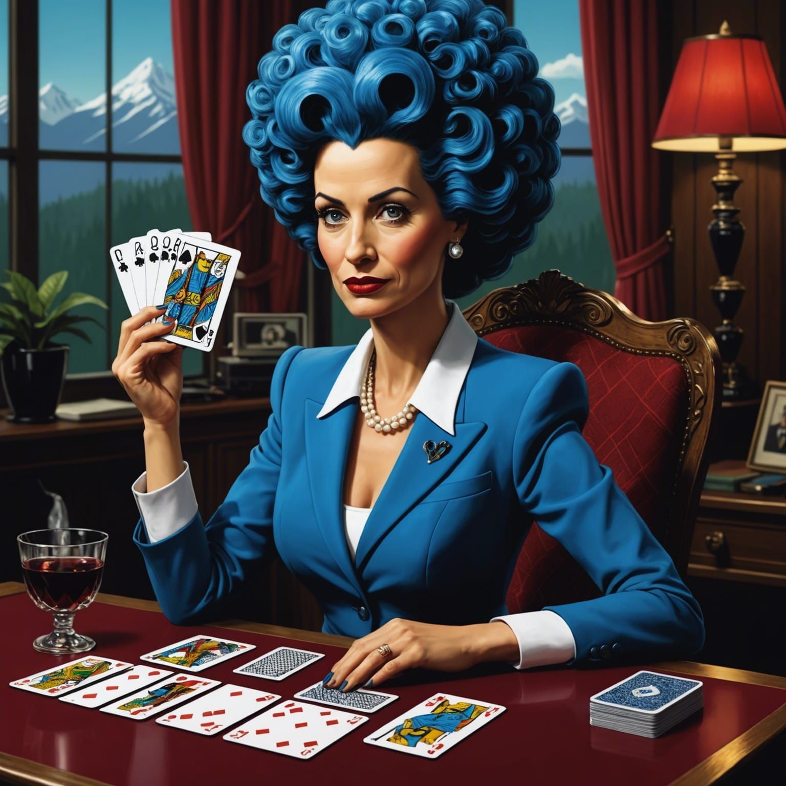 Marge Simpson Twin Peaks Lynch playing cards