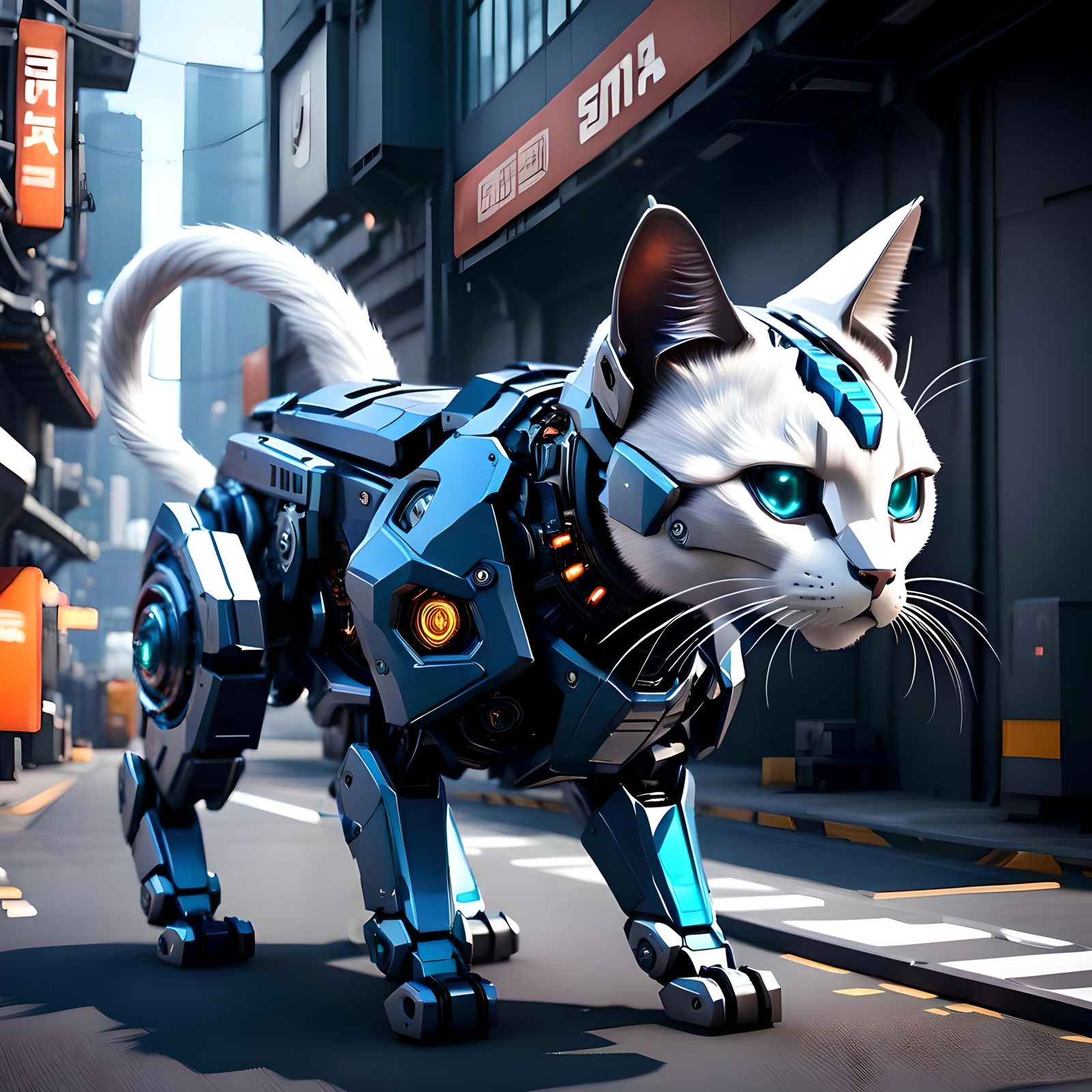 Cyborg Pet Kitty - AI Generated Artwork - NightCafe Creator