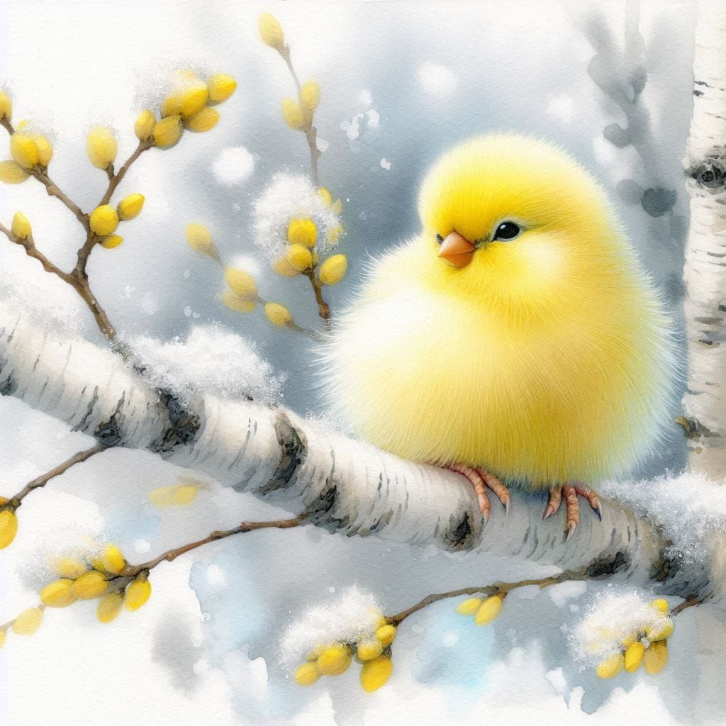 Spring snow, good thing I'm poofy.