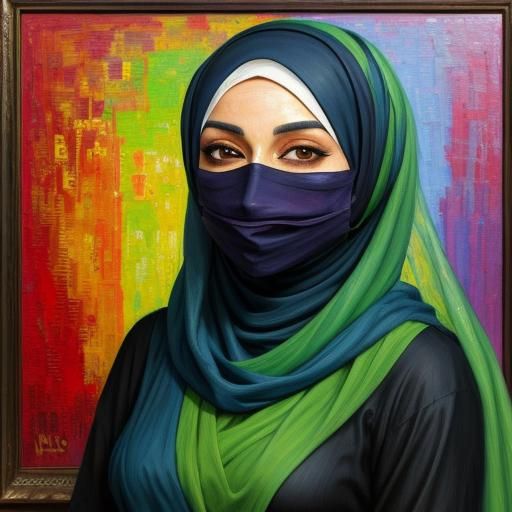 A hijabi mask of love and mystery. Wearing Hijab