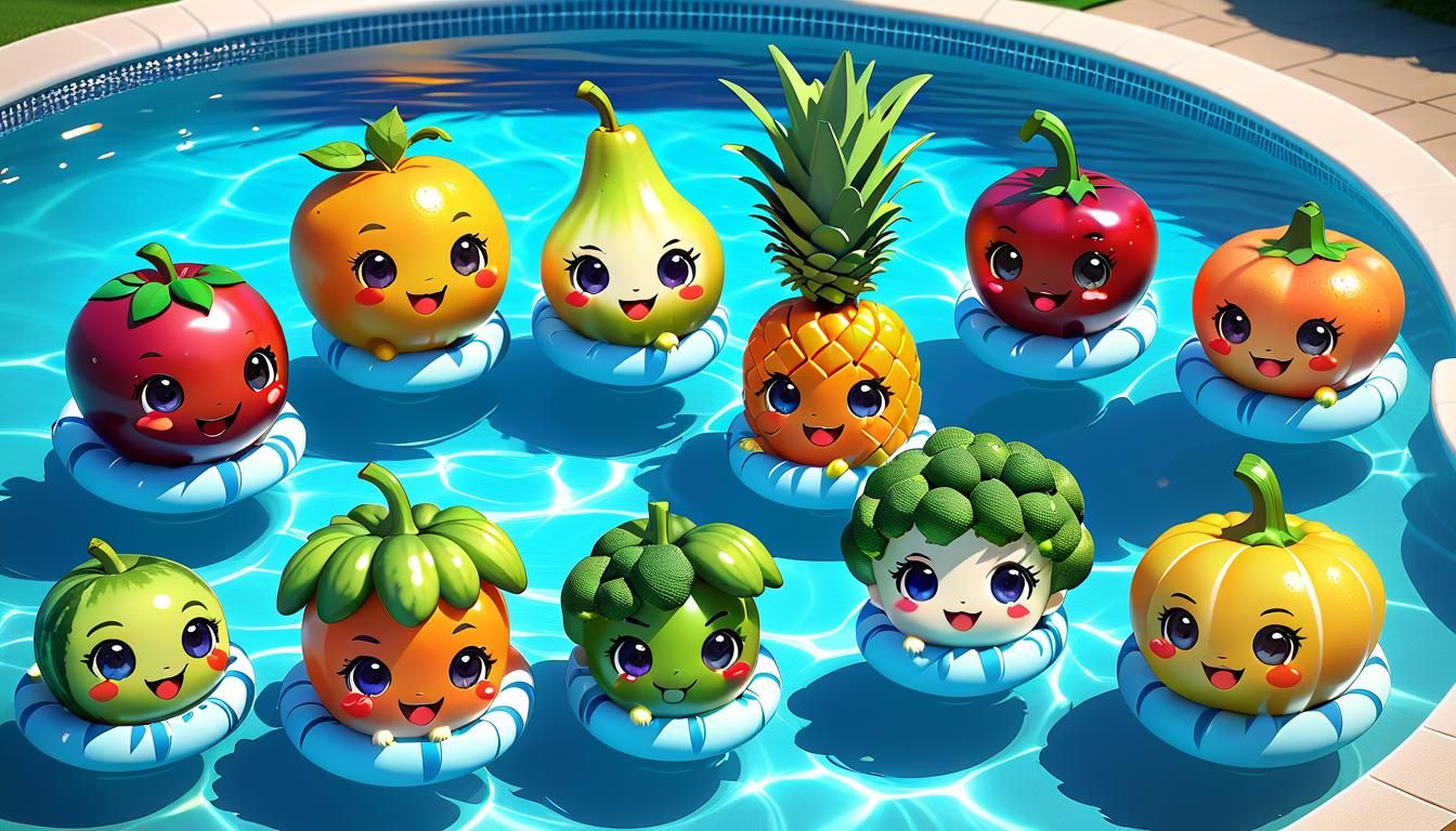 Chibi Pool Party 2  by @artsho