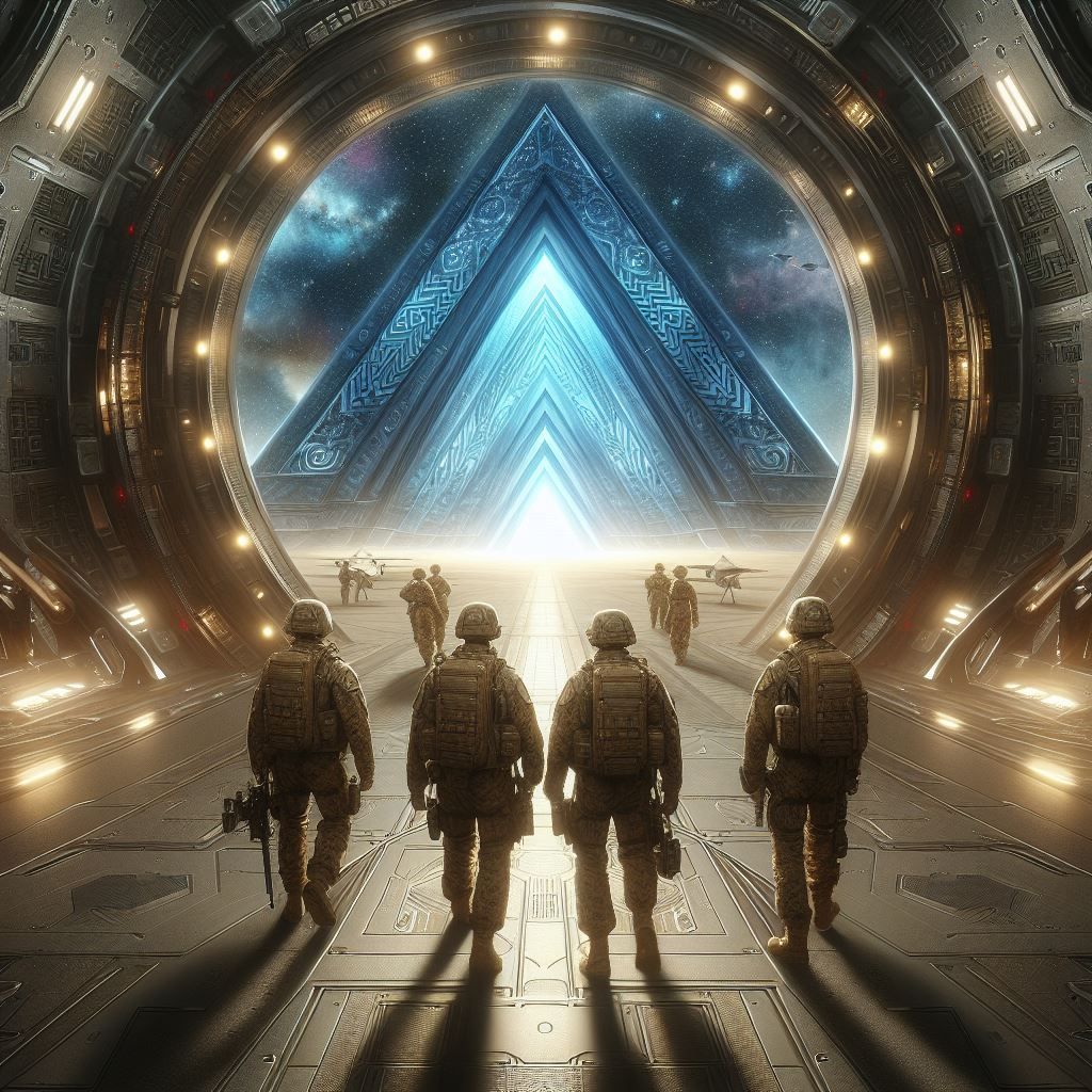 Stargate, portal to another world. US marines enter the unknown.